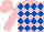 Silk - Pink, royal blue diamonds, pink cap