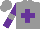 Silk - Grey, Purple Cross, Grey Hoop On Purple Sleeves