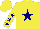 Silk - Yellow, navy star,  navy blue stars on sleeves