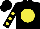 Silk - Black , happy face on yellow ball ,yellow dots on sleeves