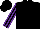 Silk - Black, purple horsehead, black and purple stripes on sleeves