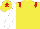Silk - Yellow, red epaulets, white sleeves, yellow cap, red star