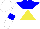 Silk - White, yellow triangle, blue yoke, blue armlets on sleeves, white cap