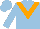 Silk - Light blue, orange chevron