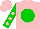 Silk - Pink, green ball, pink dots on green sleeves
