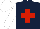 Silk - Dark blue, red cross, white sleeves and cap