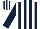 Silk - White, dark blue striped, dark blue sleeves, white, dark blue striped cap