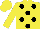Silk - Yellow, black polka dots