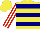 Silk - Yellow, navy hoops and 'ls racing' emblem in red bordered navy rectangular, white and red stripes on sleeves