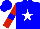 Silk - Blue, white star, blue band on red sleeves