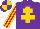 Silk - Purple, gold cross of lorraine, red and gold striped sleeves, purple and gold quartered cap
