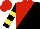 Silk - Red, black diagonal sash, yellow bars on black slvs
