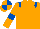 Silk - Orange, royal blue epaulets and armlets, quartered cap