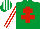 Silk - Emerald green, red cross of lorraine, red and white striped sleeves and cap