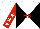 Silk - White, red 'hm', black diagonal quarters, white stars on red sleeves