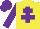 Silk - Yellow, purple cross of lorraine, sleeves and cap