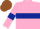Silk - Pink, dark blue hoop and armlets, Brown cap