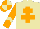 Silk - Beige body, orange cross of lorraine, orange arms, beige chevron, orange cap, beige quartered