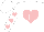 Silk - White, white 'l' on pink heart, pink hearts on sleeves
