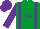 Silk - Emerald green, white trimmed purple 'da', purple side panels, purple sleeves, purple cap