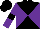 Silk - Black and purple diagonal quarters, purple sleeves, black bar on purple sleeves
