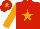 Silk - Red, orange star, sleeves and star on cap