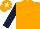 Silk - Orange, dark blue sleeves, orange cap, white star