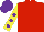 Silk - Red, yellow sleeves, purple spots and cap