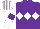 Silk - Purple, white triple diamond, white sleeves, purple armlets, white and grey striped cap