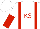 Silk - White, red braces and 'ks' ,white and red halved sleeves