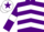 Silk - Purple, White chevrons and armlets, White cap, Purple star
