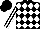 Silk - Black and white diamonds, striped sleeves, black cap