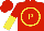 Silk - Red, yellow circle and 'p', red and yellow halved sleeves