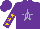 Silk - Purple, purple 'r/r', gold and silver star, gold stars on sleeves