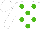 Silk - White, kelly green dots