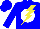 Silk - blue, white ball, yellow lightning bolt