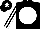 Silk - Black, white disc, striped sleeves, black cap, white star