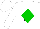 Silk - White, green and black star emblem, green diamond, white kc on sleeves
