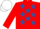 Silk - Red, Royal Blue stars, White cap