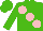 Silk - Kelly green, large pink spots