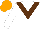 Silk - White, brown chevron, white sleeves, orange cap