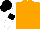 Silk - Orange, white sleeves, black armlets, black cap