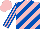 Silk - pink and royal blue diagonal stripes, royal blue stripes on sleeves, pink cap