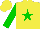 Silk - Yellow, green  star, green sleeves
