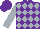 Silk - Purple and silver diamonds, silver arms, purple cap