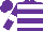 Silk - Purple, white hoops, white armlets on sleeves, purple cap