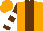 Silk - Orange, brown stripe, brown and white bars on sleeves