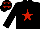 Silk - Black, red star and stars on cap