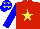 Silk - Red body, yellow star, blue arms, blue cap, yellow stars