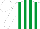 Silk - White and emerald green stripes, white sleeves